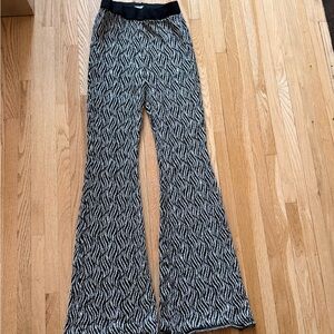 Mango Black and Gold Patterned Pants